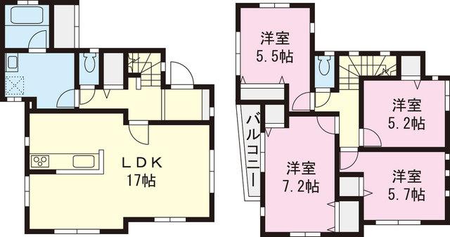 Floor plan. 53,800,000 yen, 4LDK, Land area 111.2 sq m , Building area 100.19 sq m