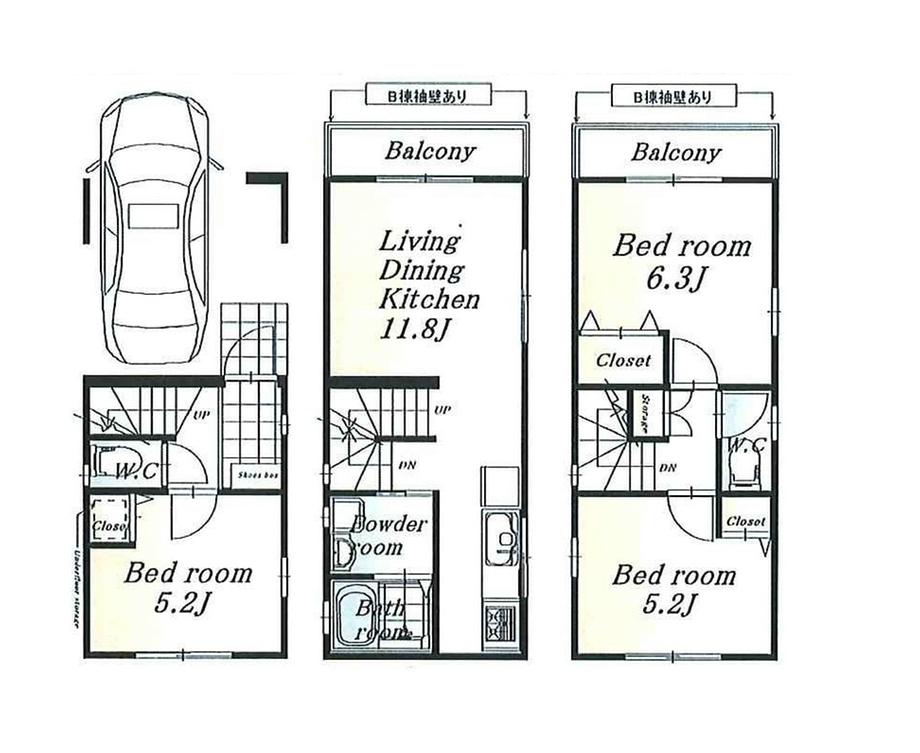 Floor plan. 31,800,000 yen, 3LDK, Land area 45.29 sq m , Building area 84.55 sq m floor plan
