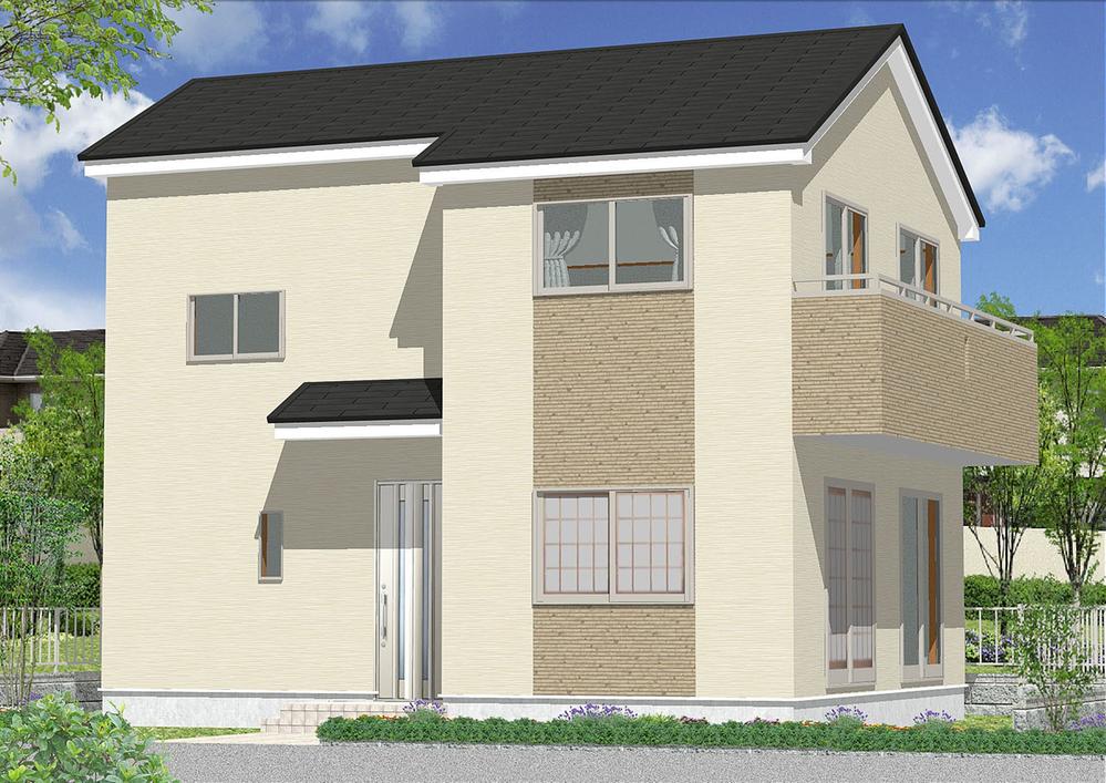 Rendering (appearance). (Building 2) is a housing with solar power system!