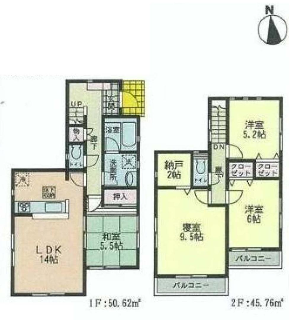 Floor plan. (4 Building), Price 38,800,000 yen, 4LDK, Land area 133.04 sq m , Building area 96.38 sq m