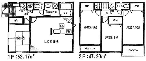 Floor plan. (7 Building), Price 35,800,000 yen, 4LDK, Land area 125.53 sq m , Building area 99.37 sq m