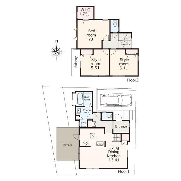 Floor plan. 31,800,000 yen, 3LDK, Land area 99.76 sq m , Building area 79.08 sq m
