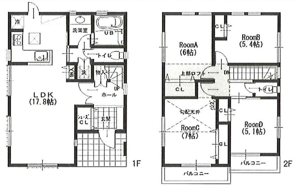 Floor plan. 47,800,000 yen, 4LDK, Land area 126.52 sq m , Building area 97.8 sq m