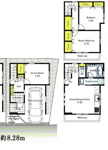 Floor plan. 26,800,000 yen, 3LDK, Land area 50.87 sq m , Building area 94.36 sq m