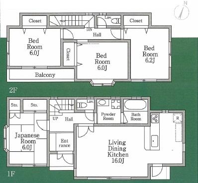 Floor plan. 40,800,000 yen, 4LDK, Land area 113.27 sq m , Building area 98.12 sq m