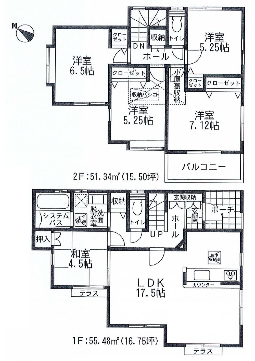 Floor plan. 36,800,000 yen, 5LDK, Land area 138.92 sq m , Building area 106.82 sq m