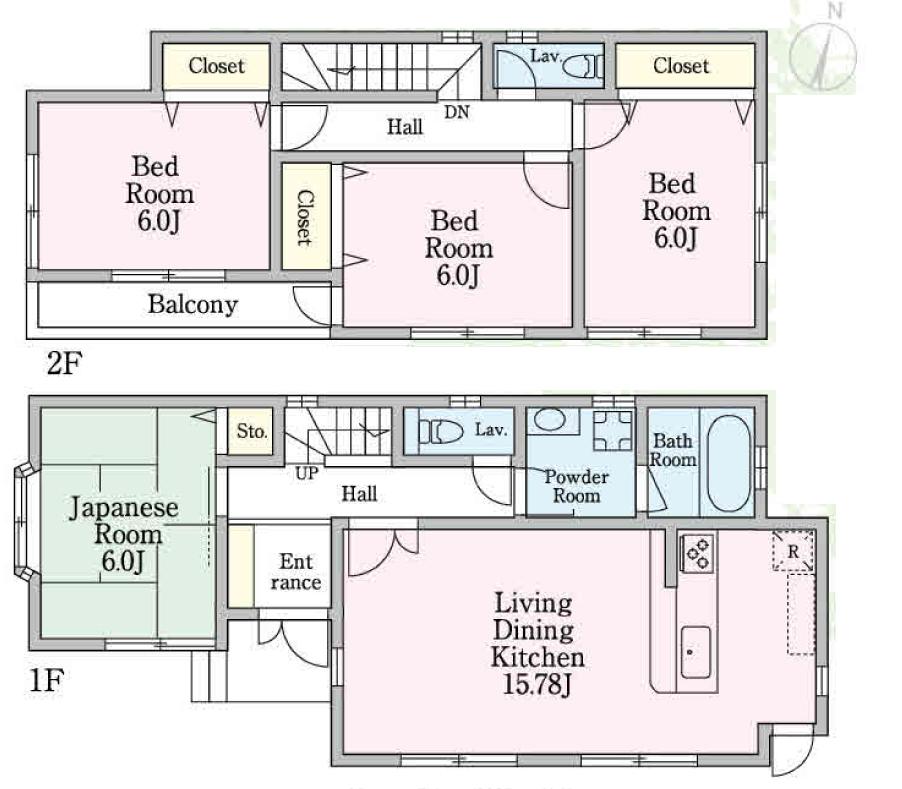 Floor plan. (A Building), Price 41,800,000 yen, 4LDK, Land area 113.4 sq m , Building area 97.29 sq m