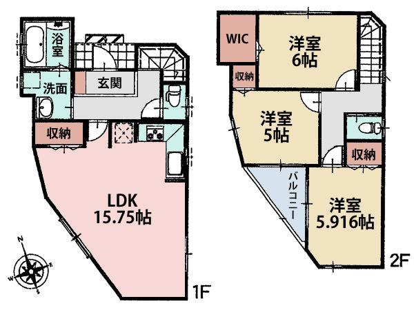 Floor plan. (9 Building), Price 32,400,000 yen, 3LDK, Land area 138.48 sq m , Building area 82.87 sq m