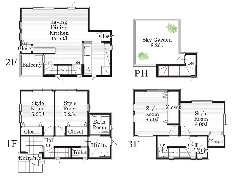 Floor plan. (B Building), Price 37,800,000 yen, 4LDK, Land area 98.27 sq m , Building area 104.32 sq m