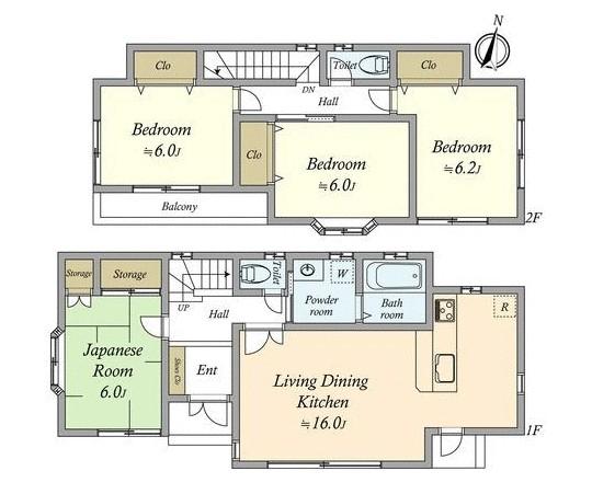 Floor plan. 40,800,000 yen, 4LDK, Land area 113.27 sq m , Building area 98.12 sq m