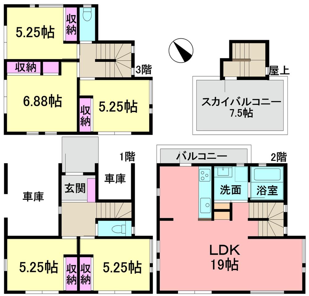 Floor plan. (8 Building), Price 42,800,000 yen, 5LDK, Land area 78.09 sq m , Building area 131.23 sq m