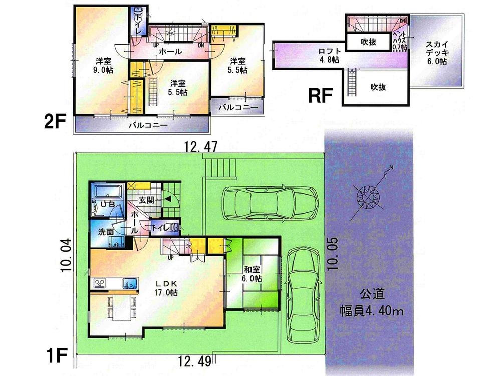 Floor plan. (B Building), Price 44,800,000 yen, 4LDK, Land area 125.47 sq m , Building area 101.01 sq m