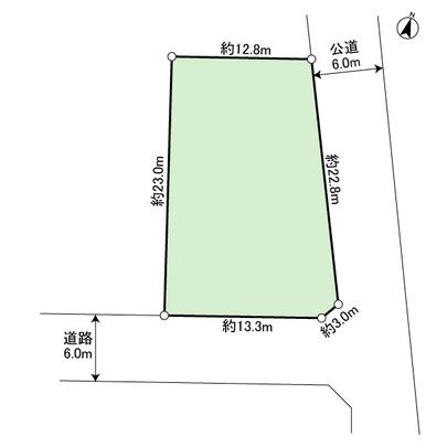 Compartment figure. Southeast ・ For the northeast corner lot, Day good! It is not in the building with conditions land for sale.