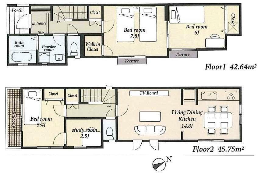Floor plan. 25,400,000 yen, 3LDK, Land area 125.04 sq m , Building area 88.39 sq m