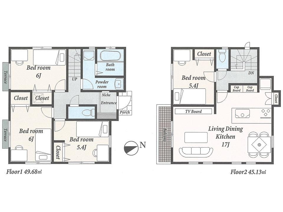 Floor plan. (3 Building), Price 31,400,000 yen, 4LDK, Land area 125.2 sq m , Building area 94.81 sq m