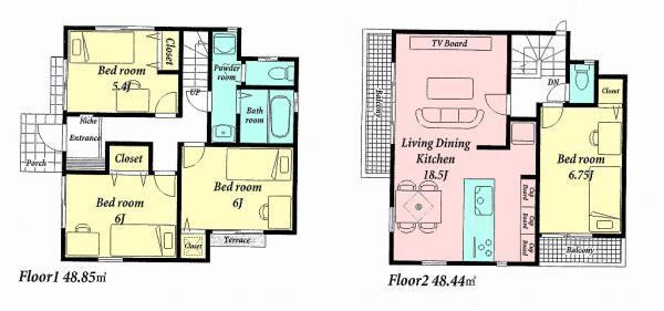Floor plan. 31,400,000 yen, 4LDK, Land area 125.22 sq m , Building area 97.29 sq m