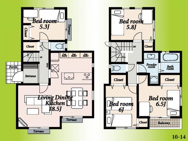 Floor plan. 32,600,000 yen, 4LDK, Land area 125.2 sq m , Building area 99.82 sq m