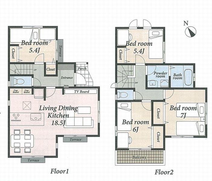 Floor plan. (R-9 15 Building), Price 32,800,000 yen, 4LDK, Land area 129.04 sq m , Building area 98.53 sq m