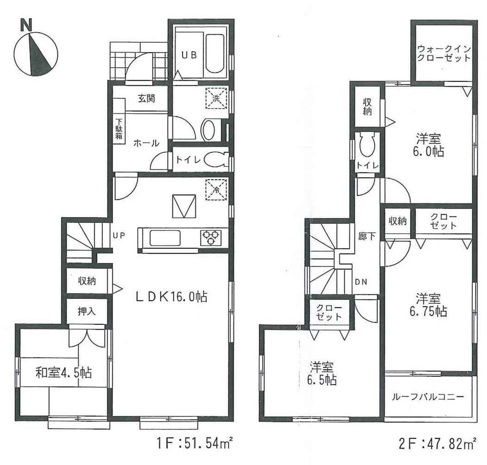 Floor plan. 34,800,000 yen, 4LDK, Land area 145.51 sq m , Building area 99.36 sq m