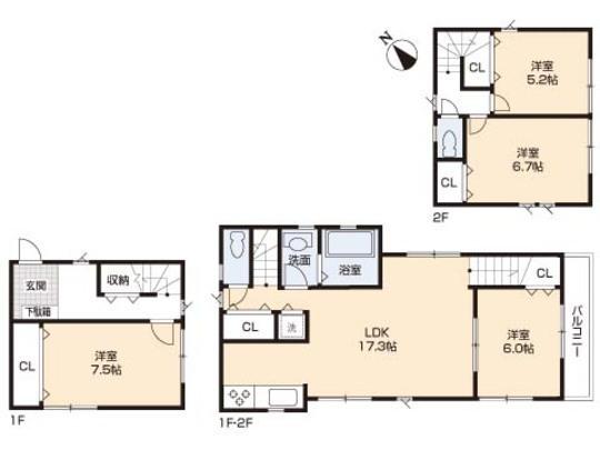 Floor plan. 34,800,000 yen, 4LDK, Land area 158.36 sq m , Building area 107.21 sq m floor plan