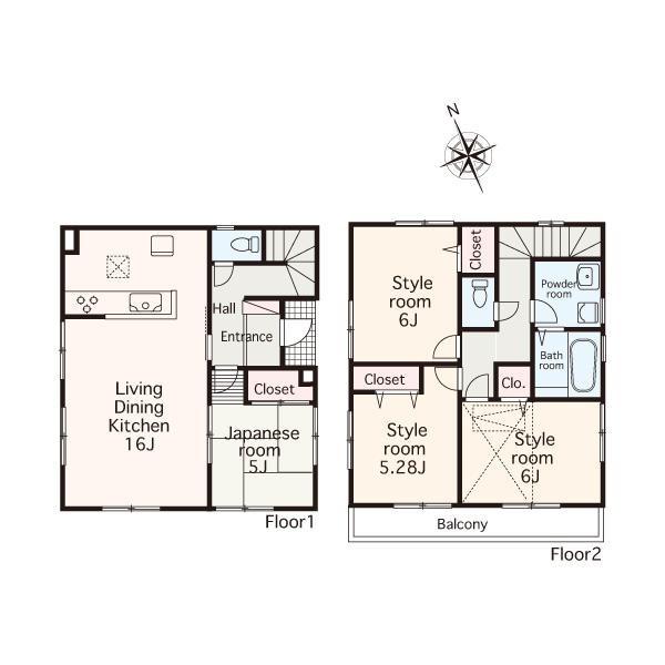 Floor plan. 38,800,000 yen, 4LDK, Land area 85.76 sq m , Building area 91.08 sq m