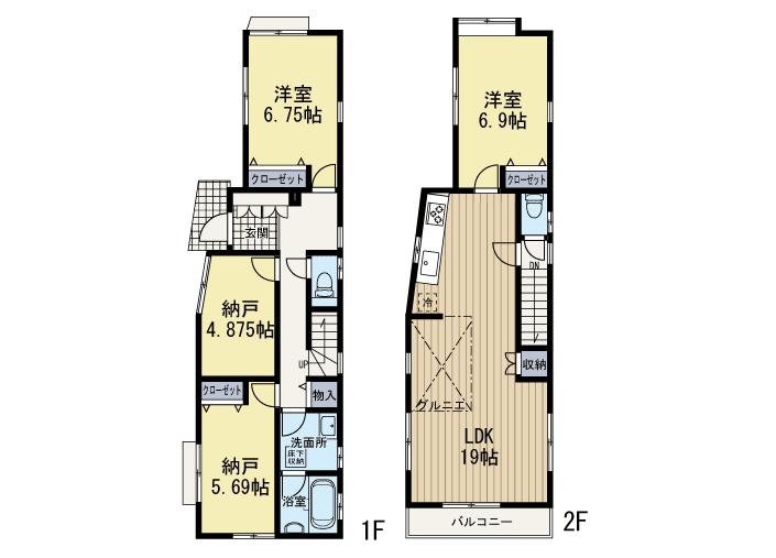 Floor plan. 43,800,000 yen, 2LDK, Land area 111.69 sq m , Building area 100.39 sq m