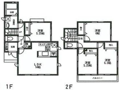 Floor plan. (C Building), Price 35,800,000 yen, 4LDK, Land area 125.04 sq m , Building area 91.91 sq m