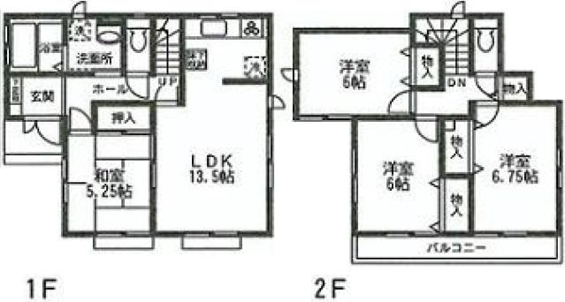 Floor plan. (O Building), Price 37,400,000 yen, 4LDK, Land area 125.05 sq m , Building area 92.74 sq m
