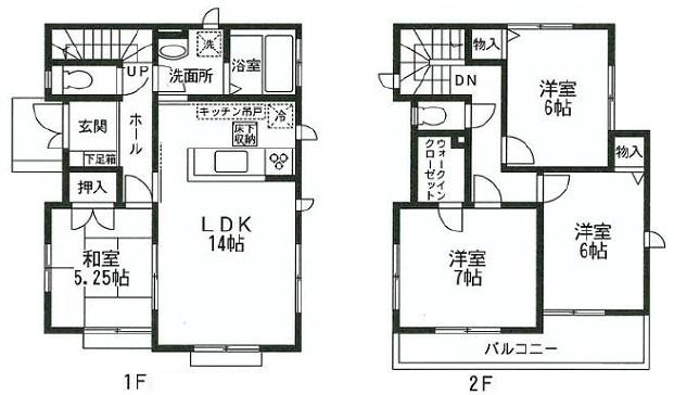 Floor plan. (Q Building), Price 35,800,000 yen, 4LDK, Land area 126.29 sq m , Building area 93.98 sq m