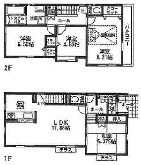 Floor plan. (3 Building), Price 44,800,000 yen, 4LDK, Land area 123.5 sq m , Building area 100.29 sq m