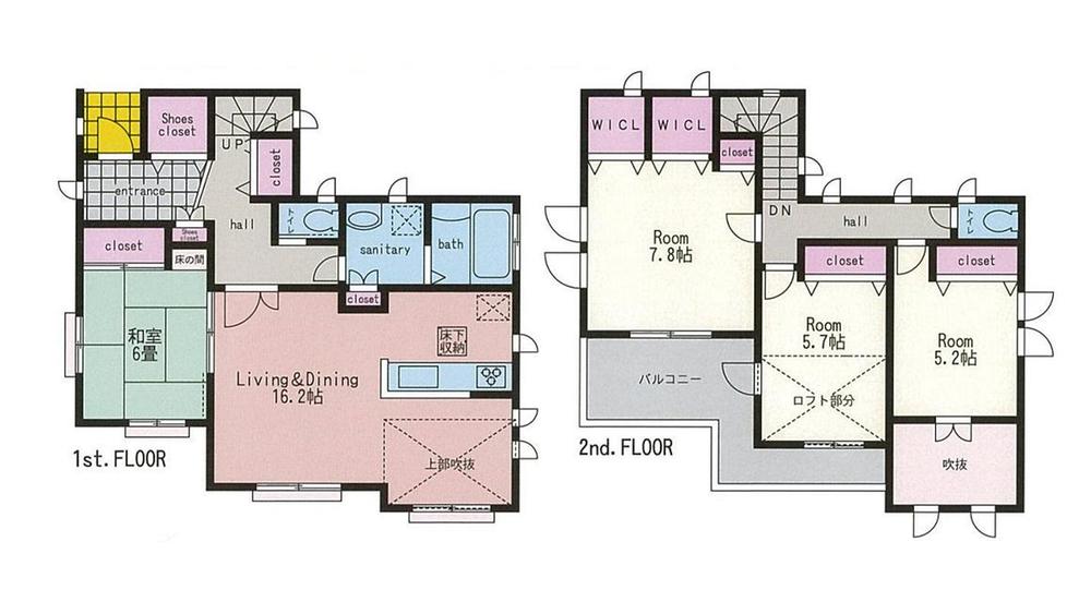 Building plan example (floor plan). Building plan example: Building price 13 million yen, Building area 106.20 sq m