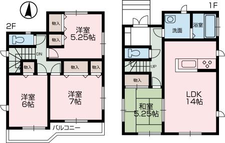Floor plan. (M Building), Price 30,800,000 yen, 4LDK, Land area 125.02 sq m , Building area 93.56 sq m