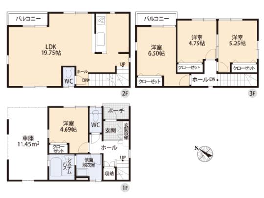 Floor plan. 35,800,000 yen, 4LDK, Land area 55 sq m , Building area 114.09 sq m floor plan
