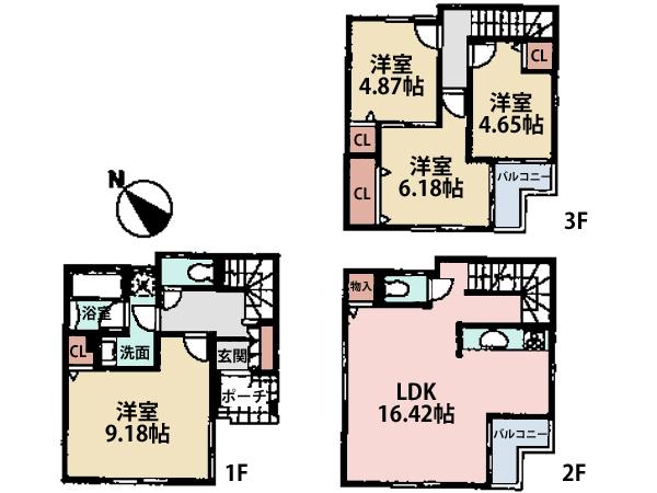 Floor plan. (13 Building), Price 35,800,000 yen, 4LDK, Land area 60.72 sq m , Building area 100.02 sq m
