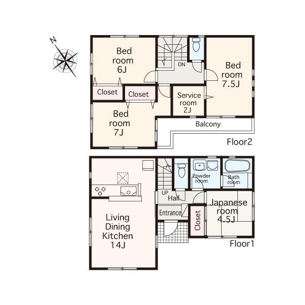 Floor plan. 37,800,000 yen, 4LDK, Land area 123.43 sq m , Building area 92.34 sq m