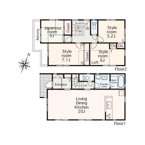 Floor plan. 38,800,000 yen, 4LDK, Land area 102.32 sq m , Building area 100.79 sq m