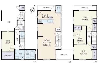 Floor plan. 37,300,000 yen, 4LDK, Land area 65.46 sq m , Building area 107.1 sq m