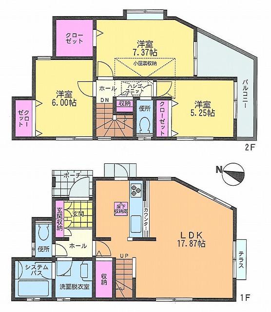 Floor plan. 43,800,000 yen, 3LDK, Land area 95.78 sq m , Building area 90.67 sq m