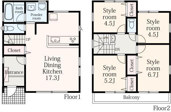 Floor plan. 38,800,000 yen, 4LDK, Land area 94 sq m , Building area 92.73 sq m