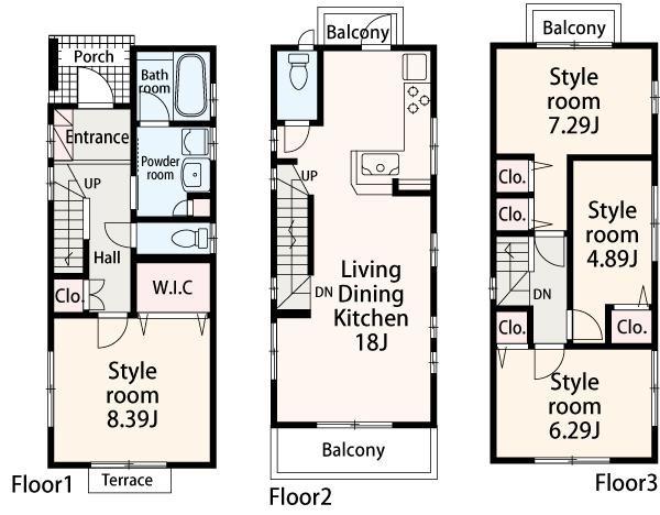 Floor plan. 39,800,000 yen, 4LDK, Land area 83.73 sq m , Building area 108.49 sq m