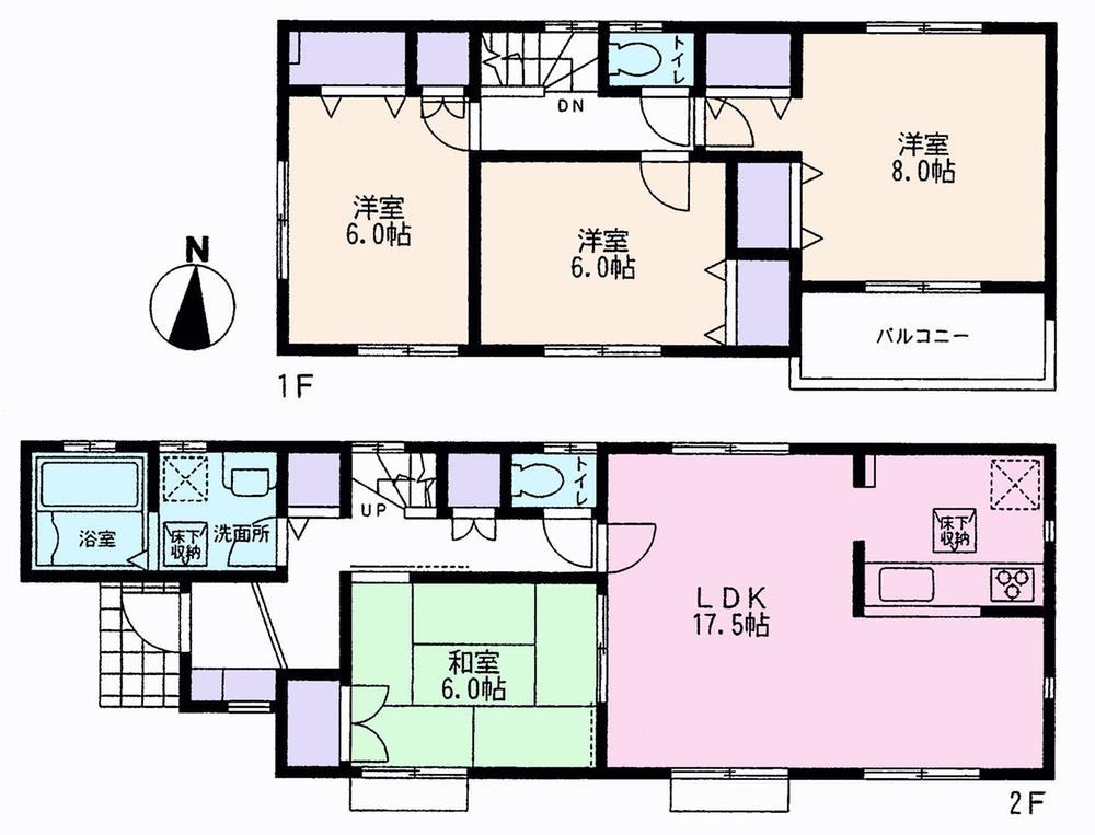 Floor plan. (1 Building), Price 39,800,000 yen, 4LDK, Land area 160.5 sq m , Building area 105.16 sq m