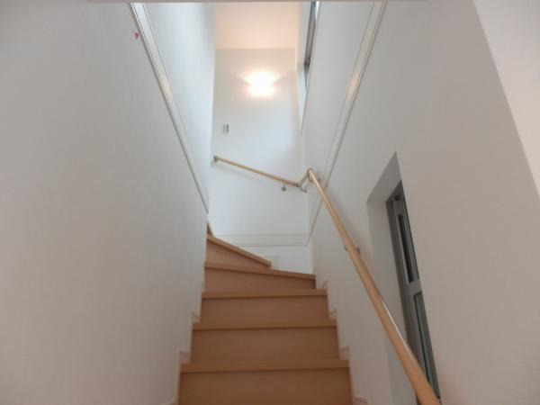 Non-living room. It is a photograph of the stairs