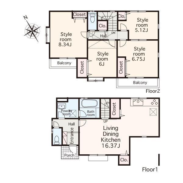 Floor plan. 33,800,000 yen, 4LDK, Land area 126.76 sq m , Building area 109.61 sq m