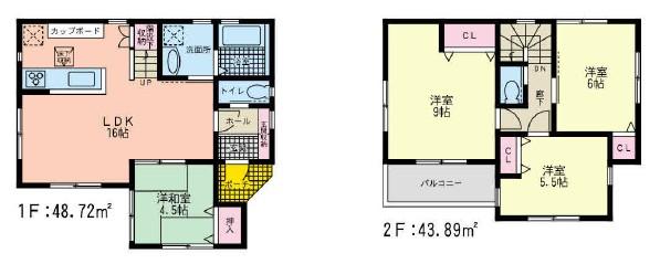 Floor plan. 38,800,000 yen, 4LDK, Land area 100.41 sq m , Building area 92.61 sq m
