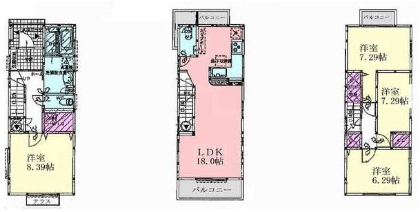 Floor plan. 39,800,000 yen, 4LDK, Land area 83.73 sq m , Building area 108.49 sq m