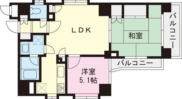 Floor plan. 2LDK, Price 28.5 million yen, Footprint 55.6 sq m , Balcony area 7.36 sq m