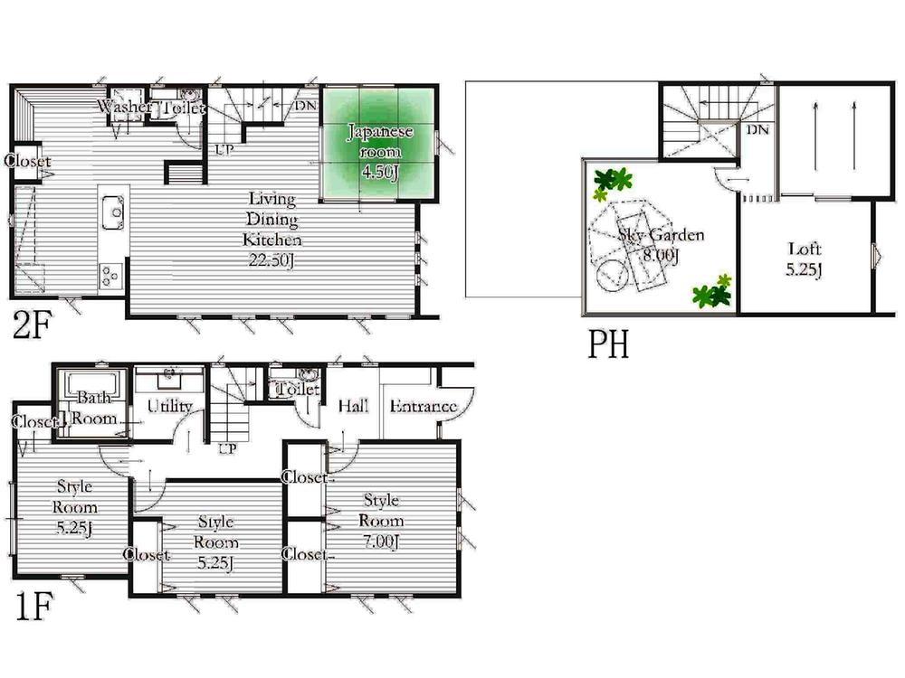 Floor plan. 62,800,000 yen, 4LDK, Land area 141.25 sq m , Building area 112.2 sq m building floor plan
