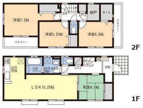 Floor plan. 39,800,000 yen, 4LDK, Land area 131.59 sq m , Building area 99.36 sq m 2 storey 4LDK!