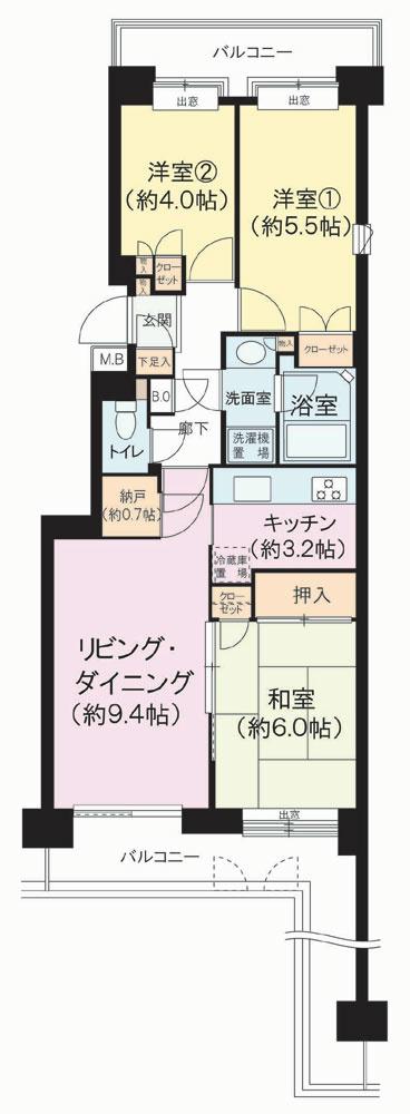 Floor plan. 3LDK, Price 23,900,000 yen, Occupied area 62.82 sq m