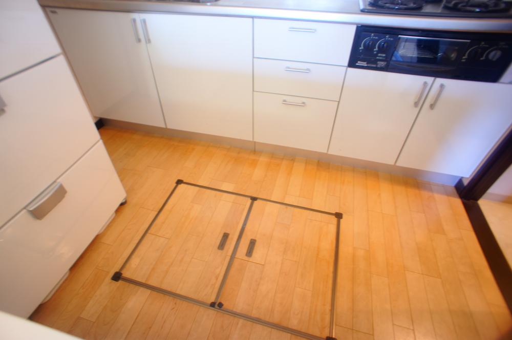 Kitchen. Under the floor with storage in the kitchen (September 2013) Shooting
